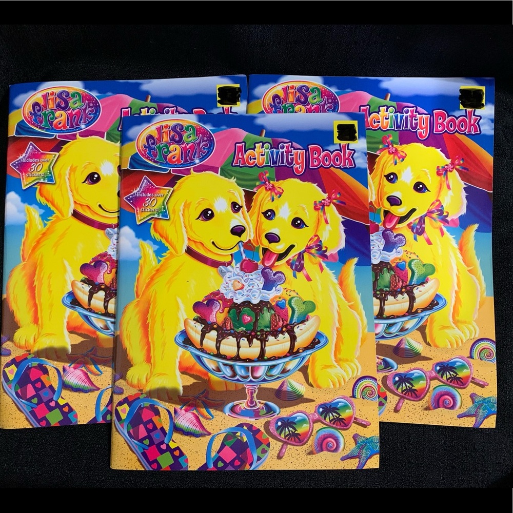 2013 Lisa Frank Coloring & Activity Book Casey & Caymus Golden Retrievers Qty 3